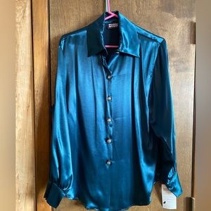 Womens dion silk button up